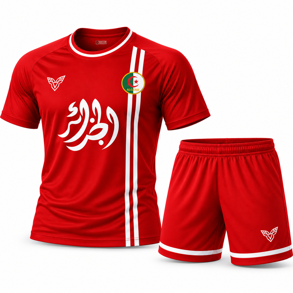Ensemble Maillot + Short Algérie Rouge – Édition Impact