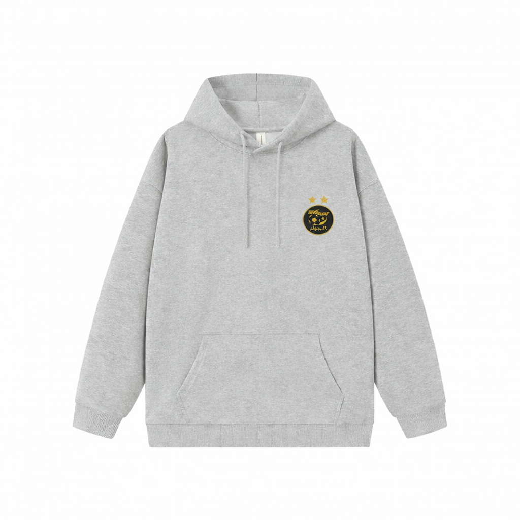 Hoodie Gris Premium “Algérie” – Logo Poitrine | 100% Coton