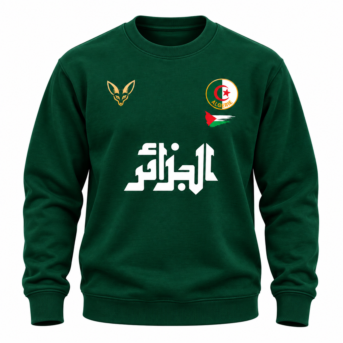 Pull Algérie Palestine vert – 100 % coton