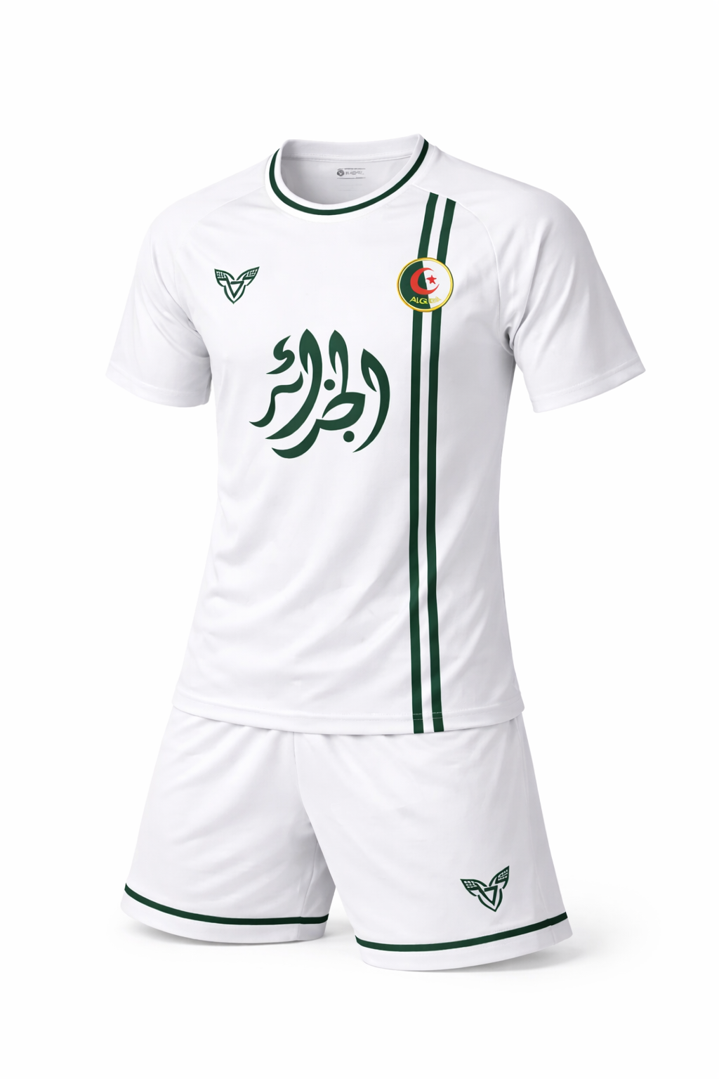 🟢 Ensemble Maillot + Short Algérie – Édition Performance blanc 🇩🇿