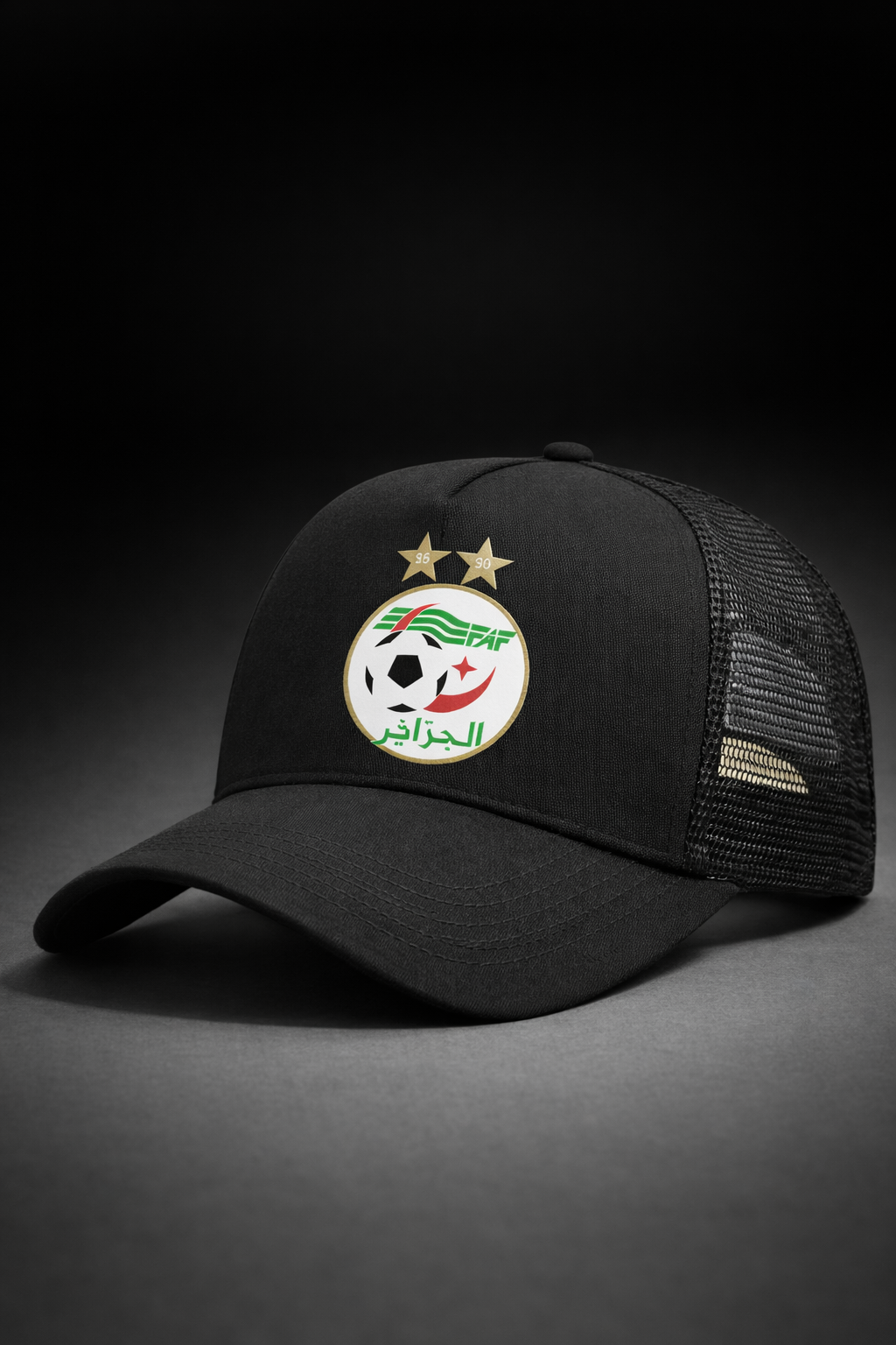 Casquette Algérie Noire Trucker – Logo FAF – Taille Unique