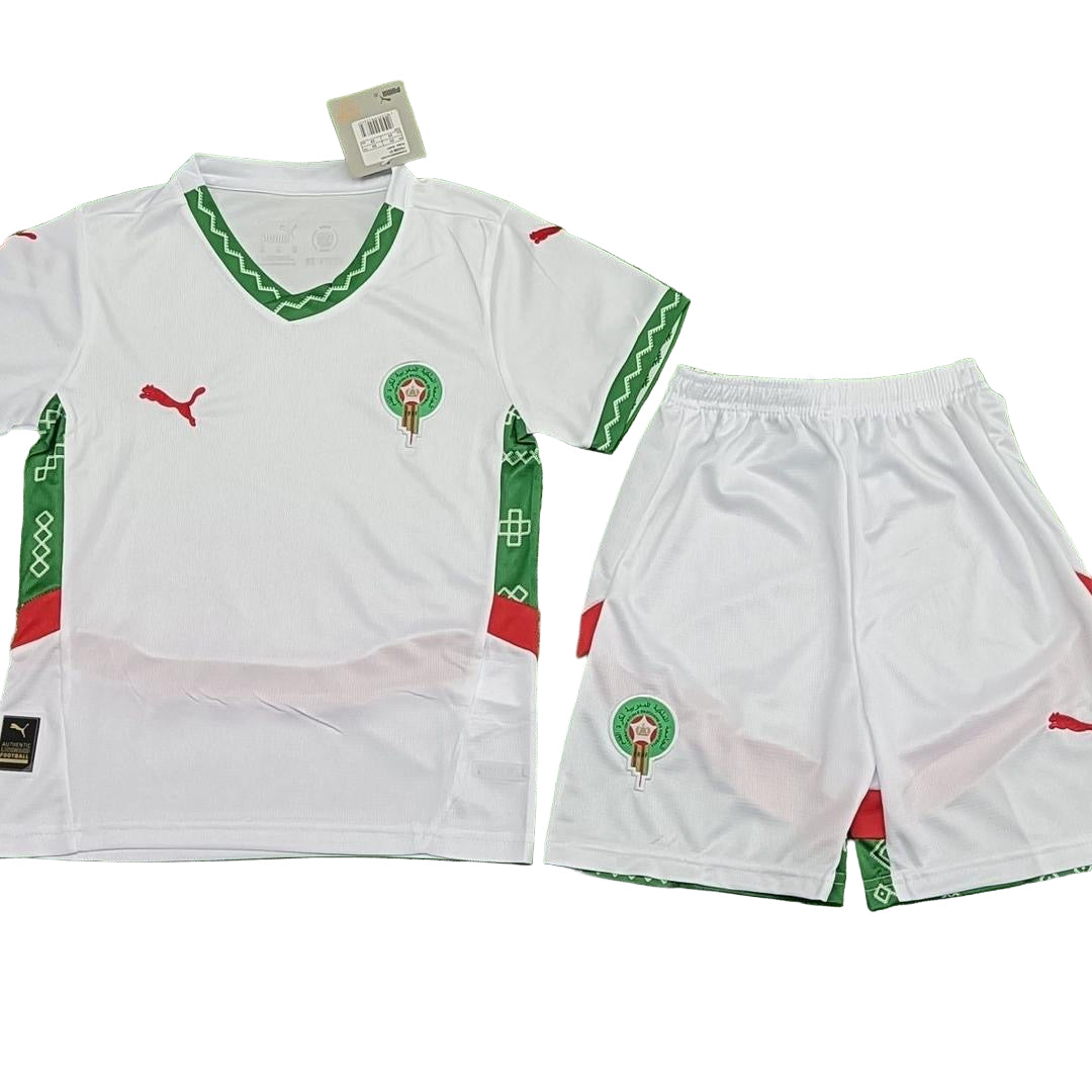 Maillot Maroc Enfant 2025 🇲🇦 | Ensemble – Domicile & Extérieur – De 2 à 13 Ans