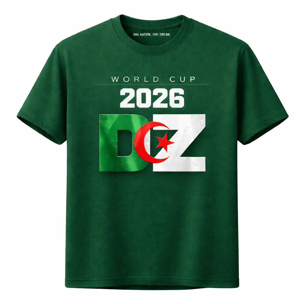 T-Shirt Algérie Coupe du Monde 2026 – DZ World Cup Fan Shirt | Supporter Algerian Football