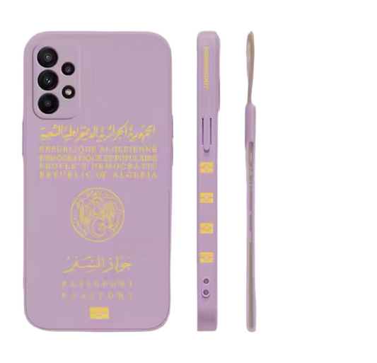 Coque iPhone Passeport Algérie – Rouge, Violet ou Vert – vue 2