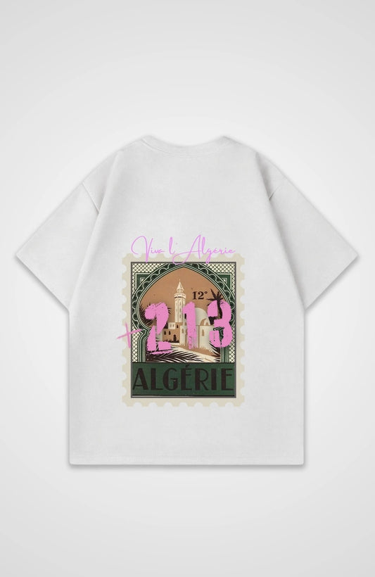 T-shirt Algeria My Country – Streetwear Vintage – Blanc – vue 2