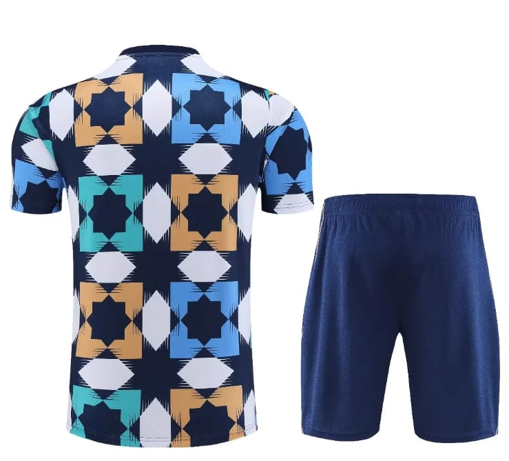 Ensemble Maillot + Short Algérie ⭐⭐ – Design Unique Bleu & Or