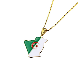 Collier pendentif carte Algérie 🇩🇿