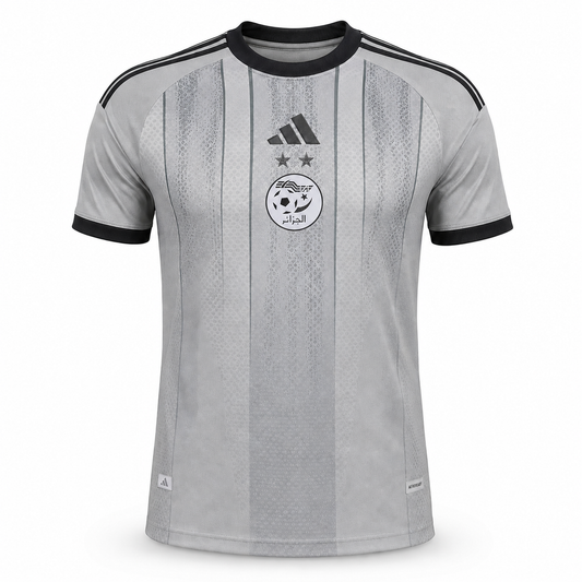 Maillot Algérie Gris Argent – Édition Deux Étoiles
