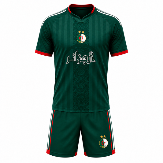 Maillot Algérie Vert 2026 – Ensemble Style Coupe du Monde