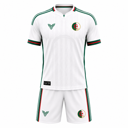 Maillot Algérie Blanc 2026 – Ensemble  Style Coupe du Monde