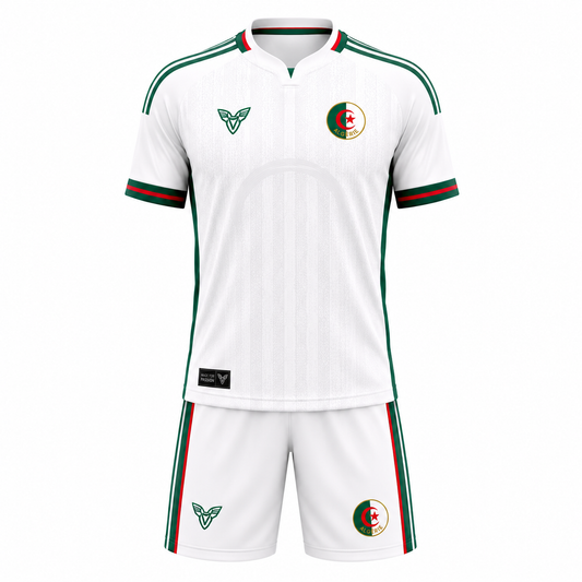 Maillot Algérie Blanc 2026 – Ensemble  Style Coupe du Monde