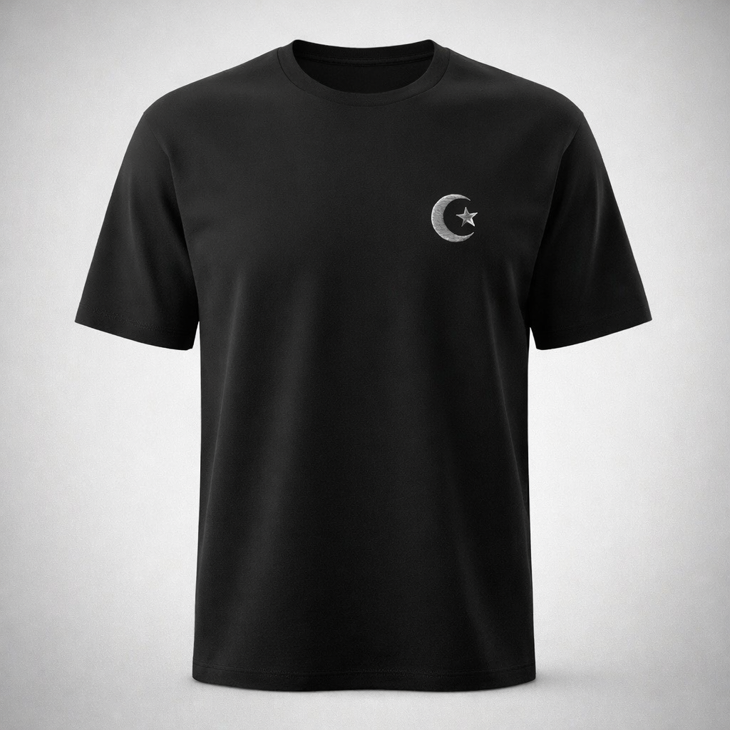 T-Shirt "Iconic" Algérie – Coton Premium Brodé – Collection Héritage Noir