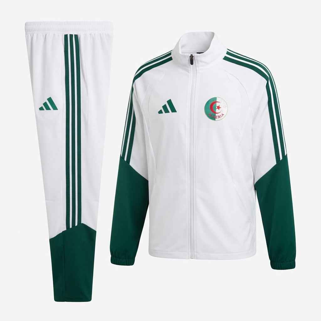 Ensemble Algérie Blanc Vert DZ – Survêtement Fennec Premium Homme 🇩🇿