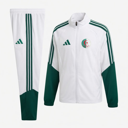 Ensemble Algérie Blanc Vert DZ – Survêtement Fennec Premium Homme 🇩🇿