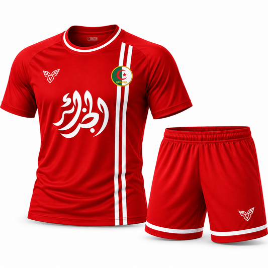 Ensemble Maillot + Short Algérie Rouge – Édition Impact