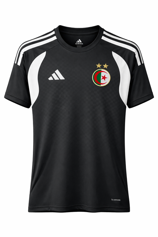 Maillot Algérie Noir & Blanc DZ – Football Fennec Premium  🇩🇿