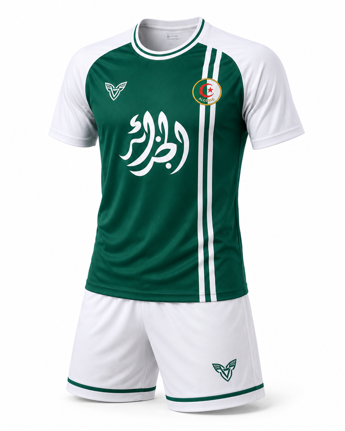 🟢 Maillot et Short Algérie Fennec Vert & Blanc – Version Supporter 2026 🇩🇿