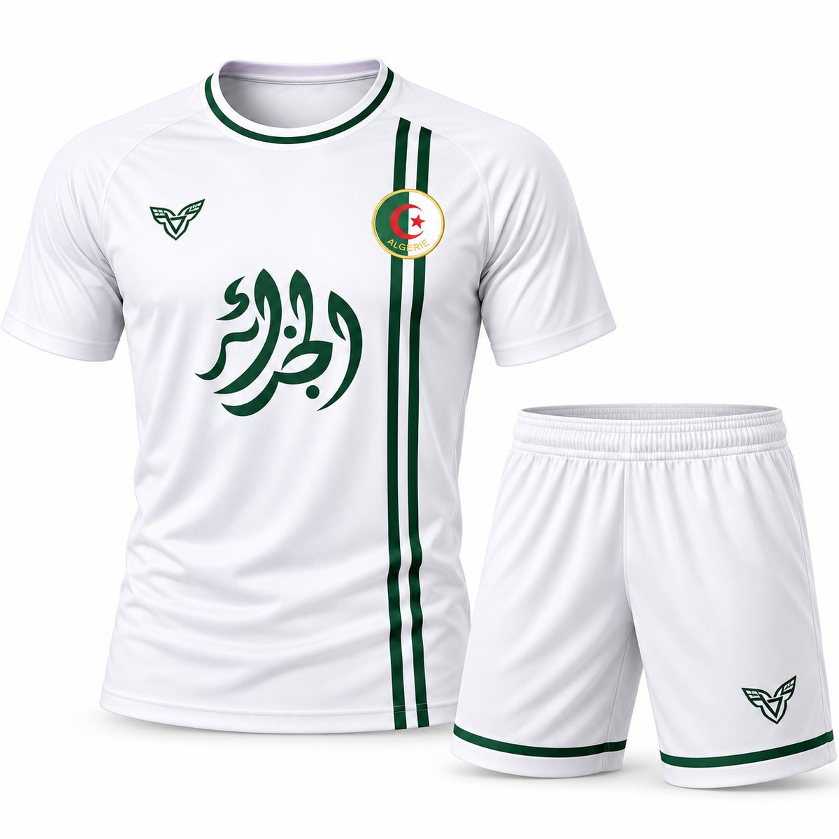 Ensemble Maillot + Short Algérie Blanc – Édition Performance