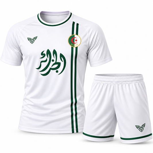 Ensemble Maillot + Short Algérie Blanc – Édition Performance