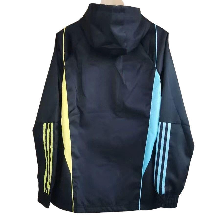 🟢 Veste Coupe-Vent Algérie – Noir Performance à Capuche