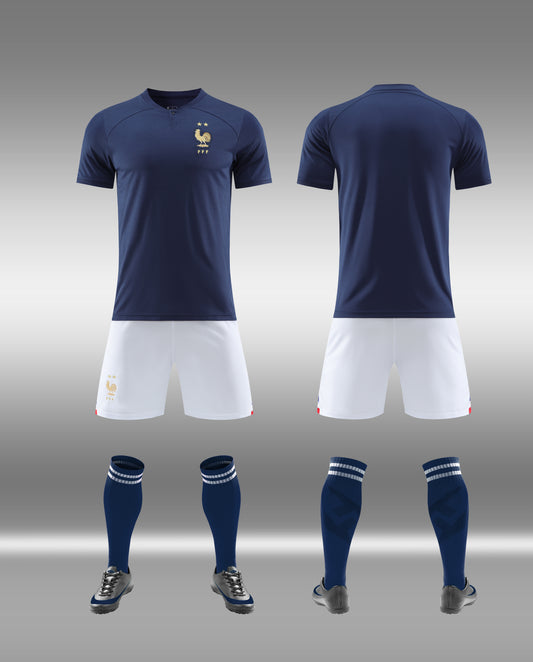 Maillot France 2026 – Ensemble Complet (Maillot + Short + Chaussettes) | Adulte & Enfant