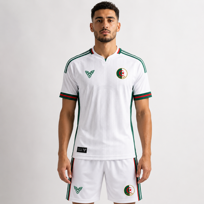 Maillot Algérie Blanc 2026 – Ensemble  Style Coupe du Monde