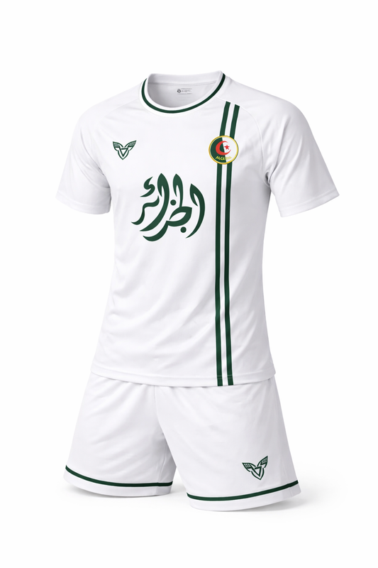 🟢 Ensemble Maillot + Short Algérie – Édition Performance blanc 🇩🇿
