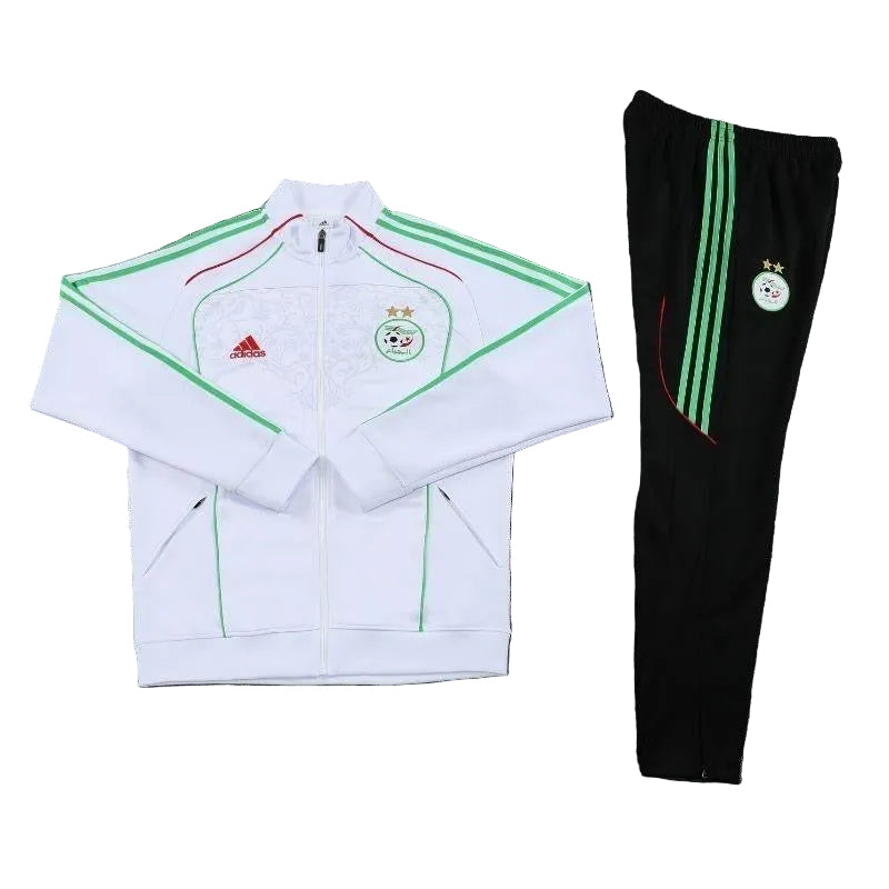 🟢 Ensemble Survêtement Algérie Blanc & Noir – Élégance & Performance 🇩🇿