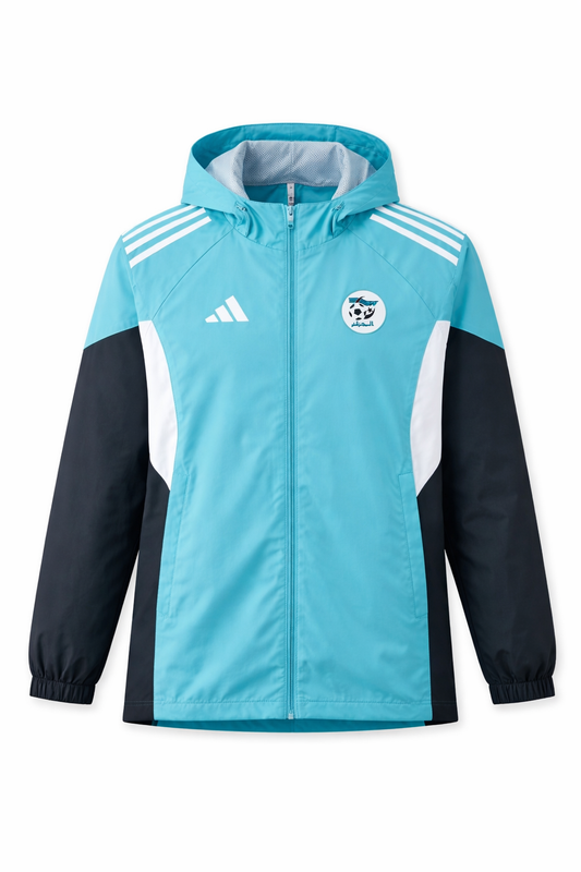 🟢 Veste Coupe-Vent Algérie Turquoise à Capuche – Performance & Style 🇩🇿