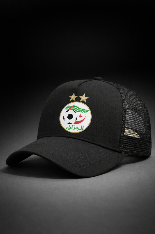 Casquette Algérie Noire Trucker – Logo FAF – Taille Unique