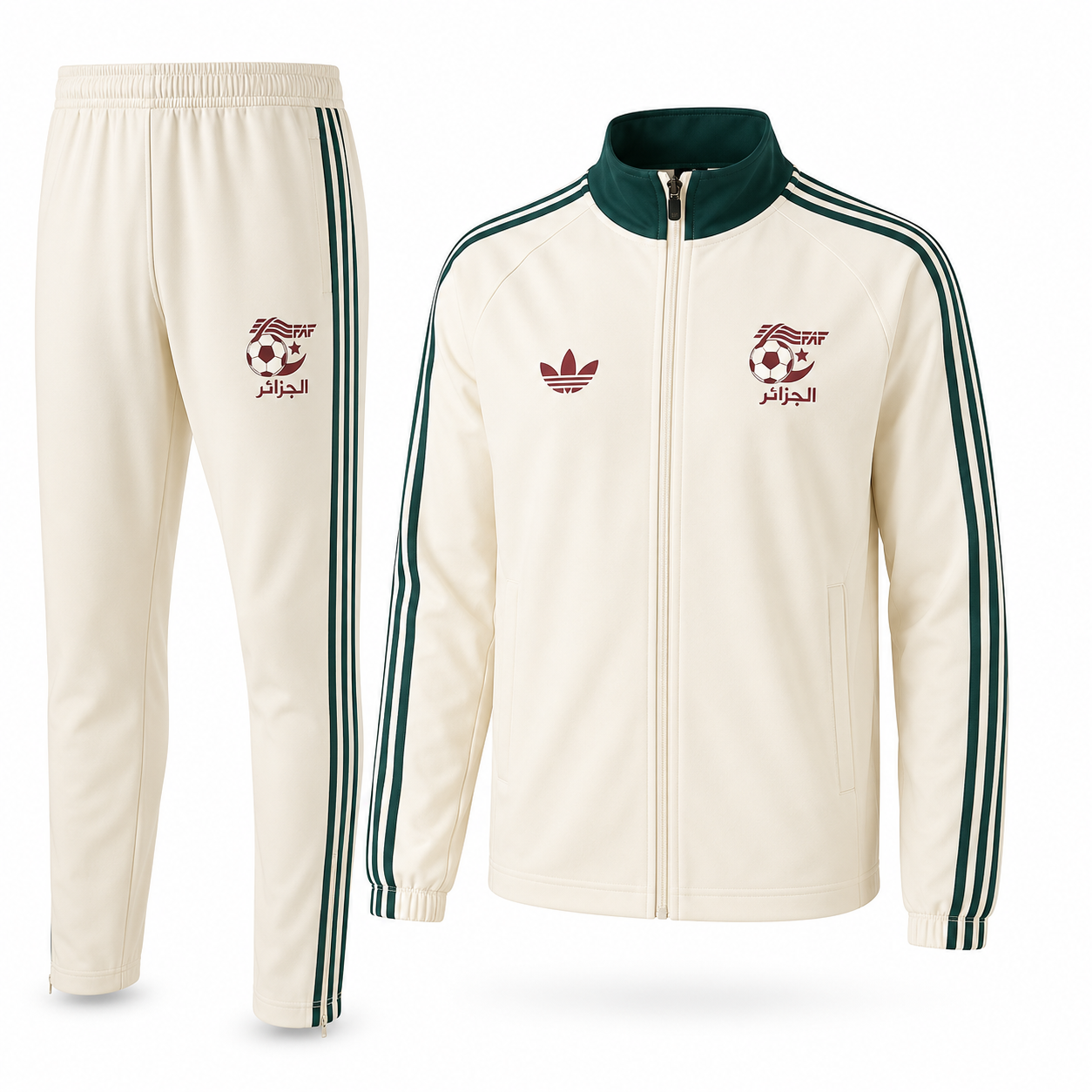 Survêtement Algérie Blanc & Vert – Style rétro
