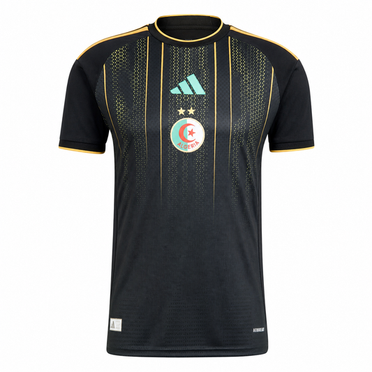 Maillot Algérie Noir Élite 2026 – Edition Premium | Design Noir & Or, Respirant & Haute Performance