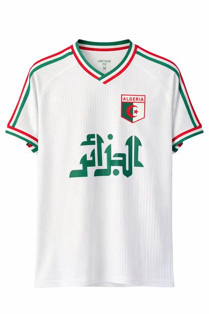 Maillot Algérie Vintage Blanc DZ  Football Retro Fennec