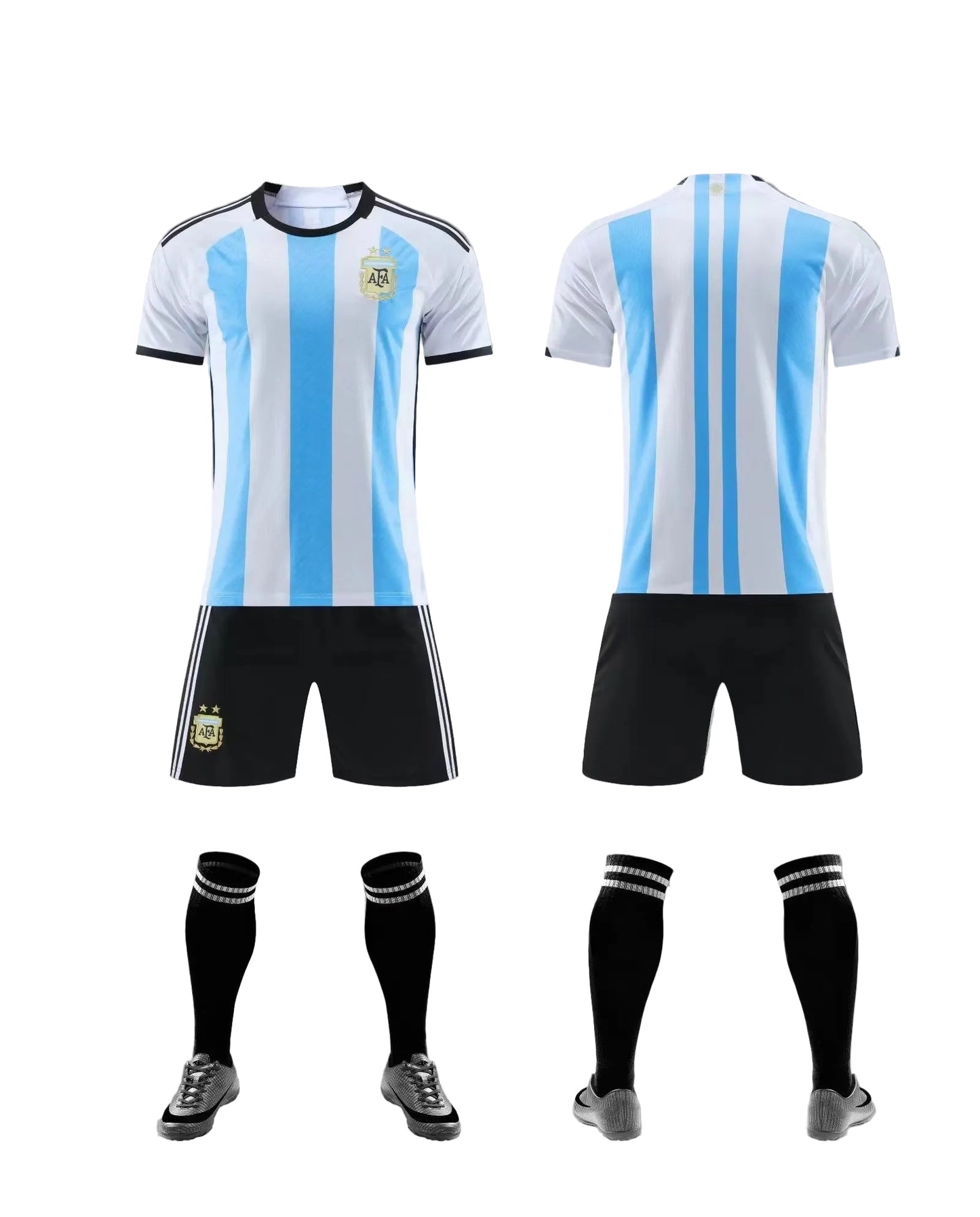 Maillot Argentine 2026 – Ensemble Complet (Maillot + Short + Chaussettes) | Adulte & Enfant