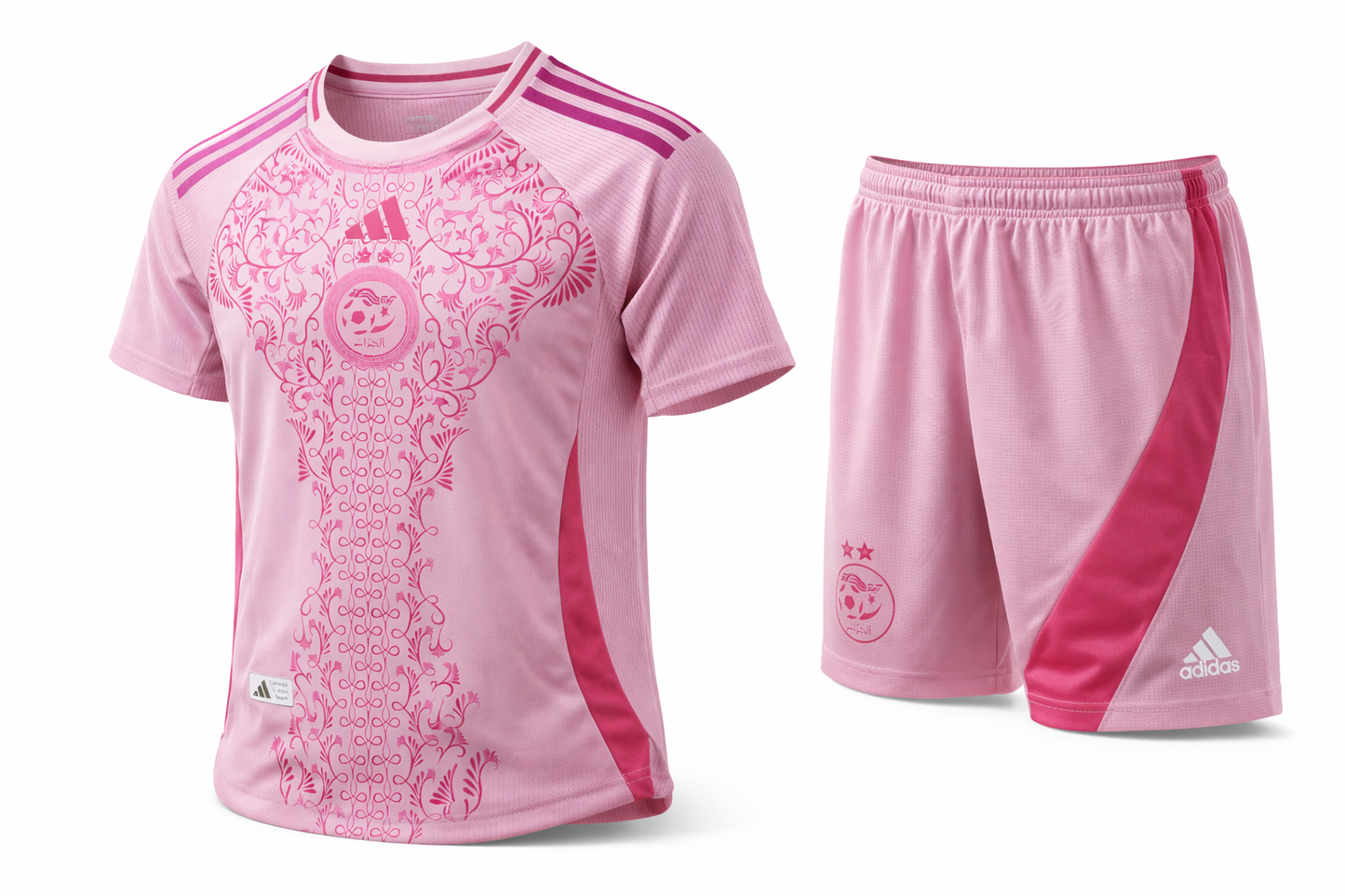 Ensemble Enfant Algérie Rose 24/25 🇩🇿 – Maillot + Short | Édition Spéciale