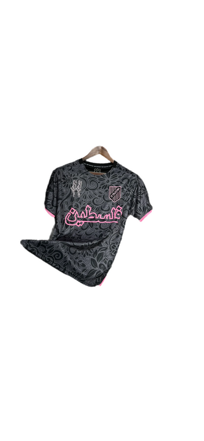 Maillot Palestine 2025 🇵🇸 – Design Noir & Rose | Tissu Respirant