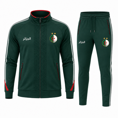 Survêtement Algérie Premium 🇩🇿 | Vert, Blanc & Rose | 100% Algérien