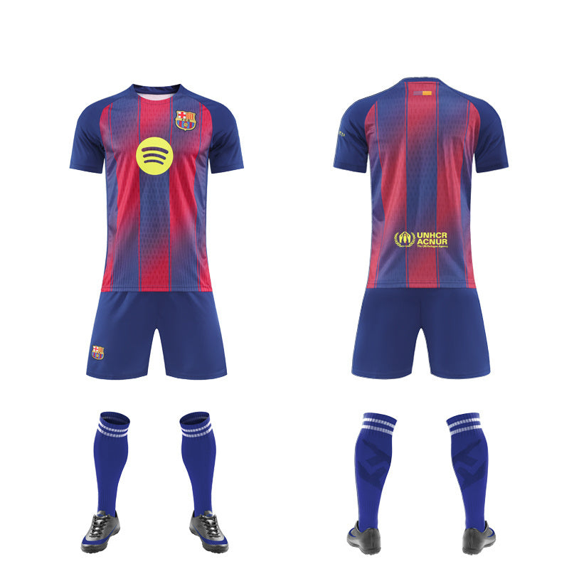 Maillot Barcelone 2026 – Ensemble Complet (Maillot + Short + Chaussettes) | Adulte & Enfant