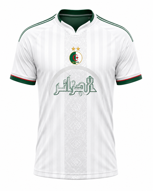 Maillot Algérie Blanc 2026 – Ensemble  Style Coupe du Monde