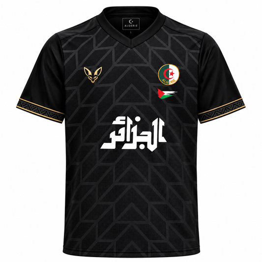Maillot  Fennec Noir Algérie x Palestine