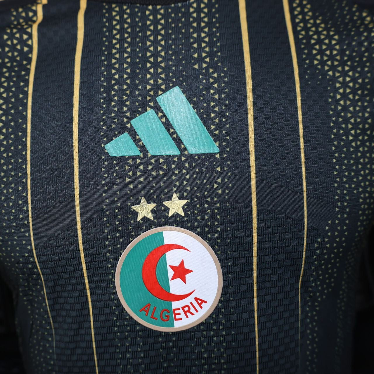 Maillot Algérie Noir Élite 2026 – Edition Premium | Design Noir & Or, Respirant & Haute Performance