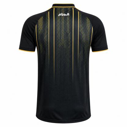 Maillot Algérie Noir Élite 2026 – Edition Premium | Design Noir & Or, Respirant & Haute Performance