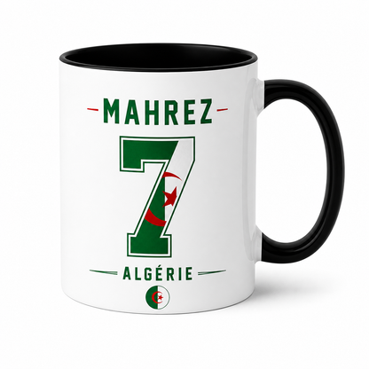 Mug 100% Algérien 🇩🇿 Tasse Algérie Personnalisable 🇩🇿 | Prénom & Numéro Football (Style Maillot)