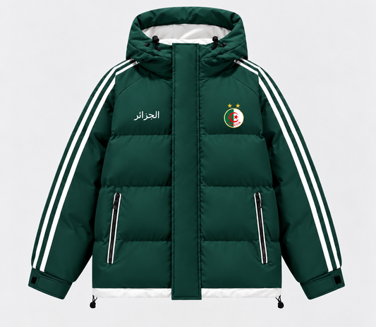 Doudoune Algérie à Capuche Homme – Vert, Gris ou Noir