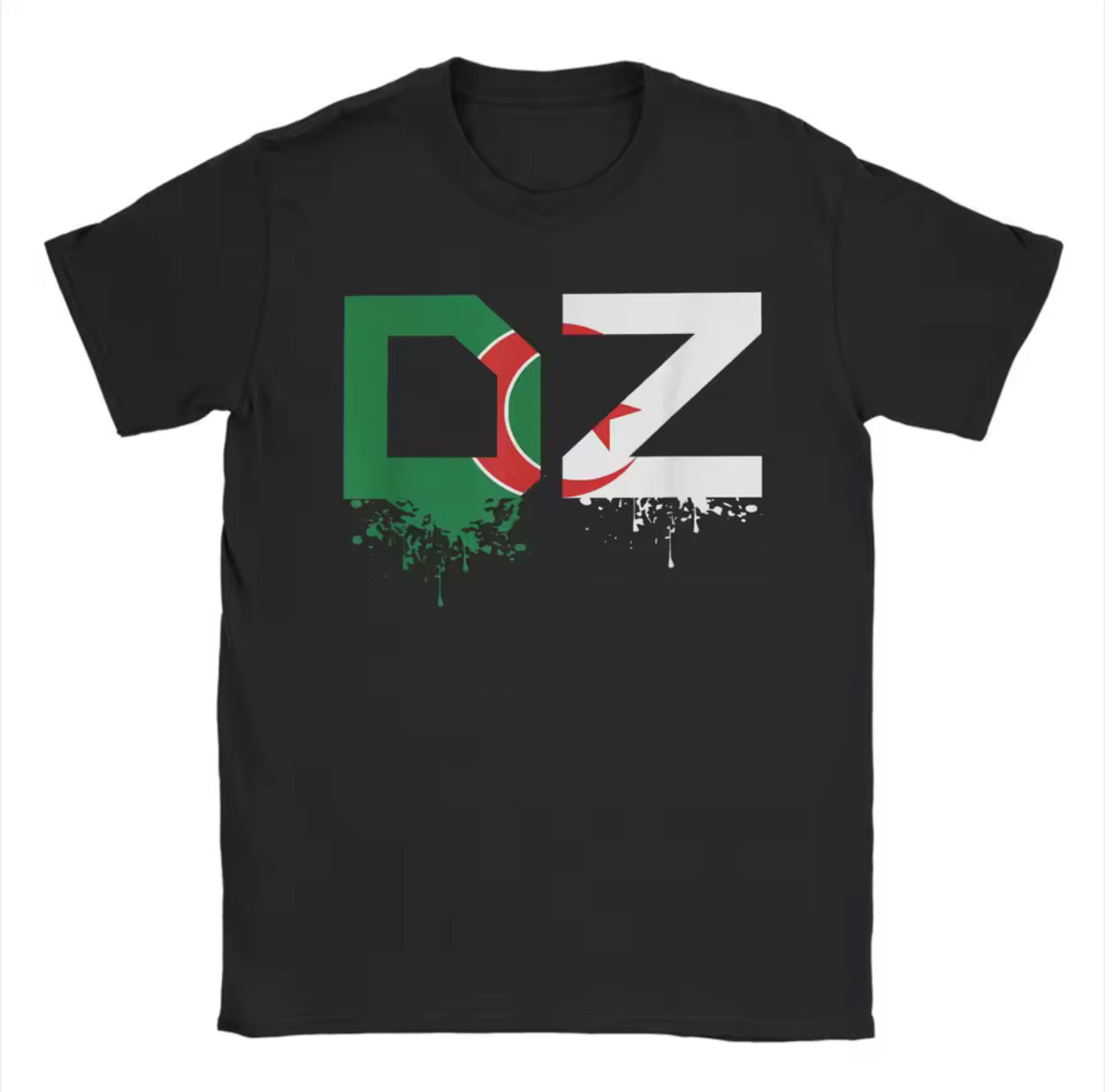 T-shirt DZ Algérie – Design Drapeau Algérien 🇩🇿 – 100% Coton Premium Unisexe