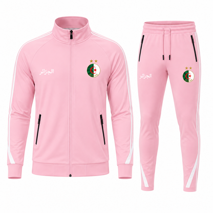 Survêtement Algérie Premium 🇩🇿 | Vert, Blanc & Rose | 100% Algérien