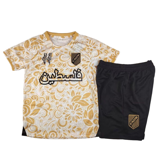 Ensemble Palestine Doré 2025 🇵🇸 | Maillot & Short – Édition Limitée Gold Supporter
