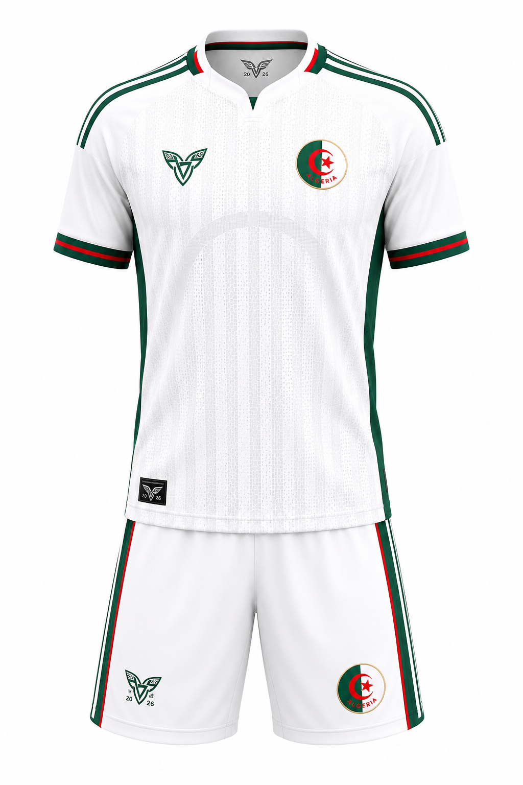 Maillot Algérie Blanc 2026 – Ensemble Officiel Style Coupe du Monde