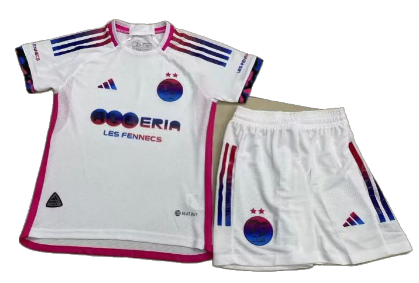 Ensemble Enfants Blanc Algérie 🇩🇿 – Maillot + Short Les Fennecs