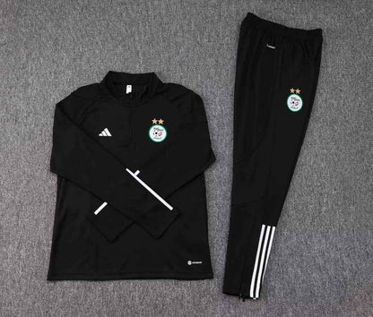 Survêtement Noir Algérie 2 Étoiles 🇩🇿 – Ensemble Maillot + Pantalon | Édition Championne d’Afrique
